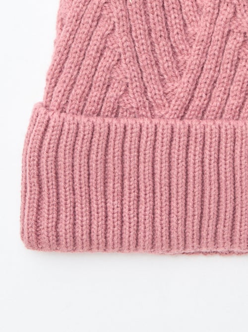 Gorro de punto trenzado liso - Kiabi
