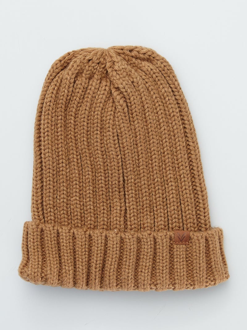 Gorro de punto tricotado camello - Kiabi