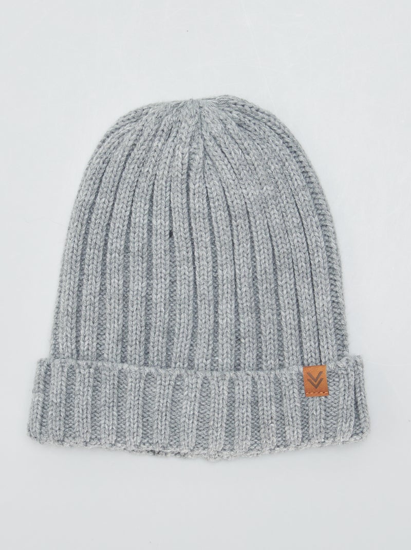 Gorro de punto tricotado GRIS - Kiabi