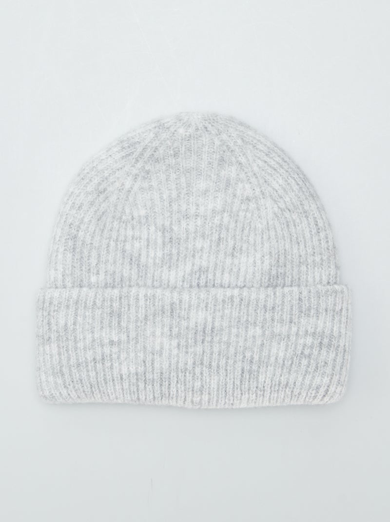 Gorro de punto tricotado jaspeado GRIS - Kiabi