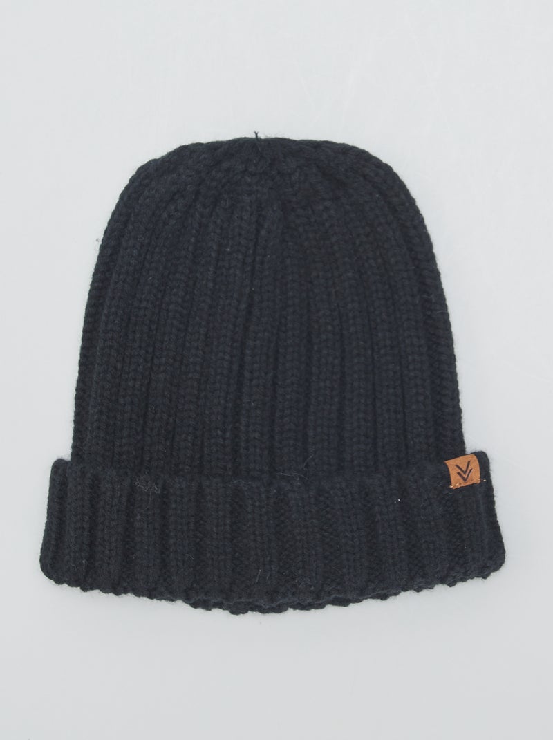 Gorro de punto tricotado NEGRO - Kiabi