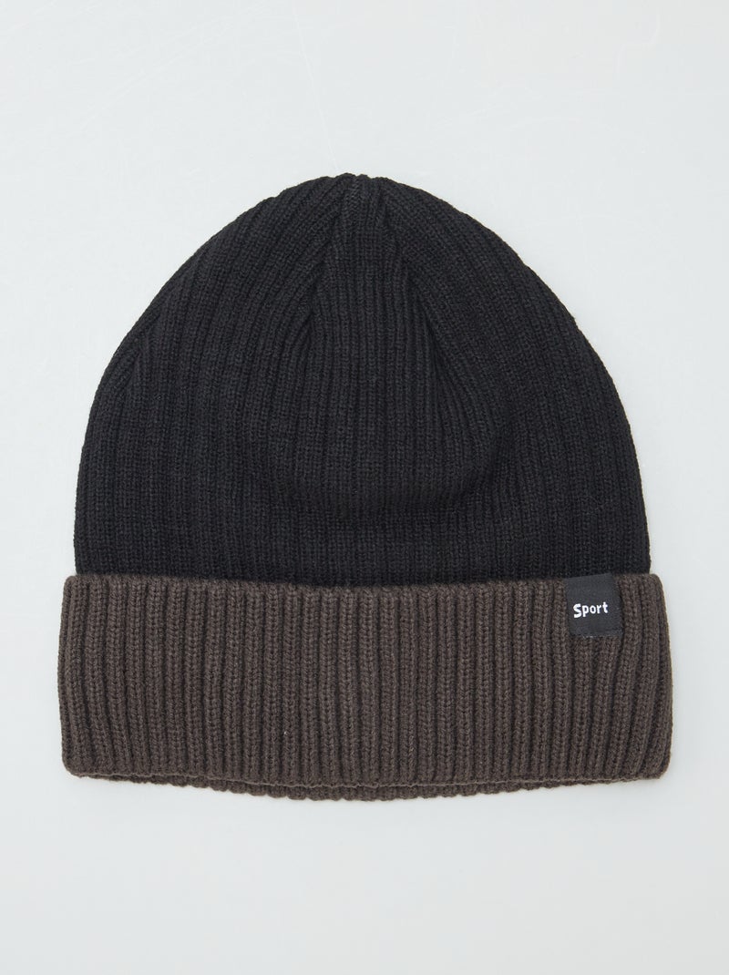 Gorro de punto tricotado NEGRO - Kiabi