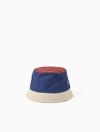Gorro de sarga con bloque de colores