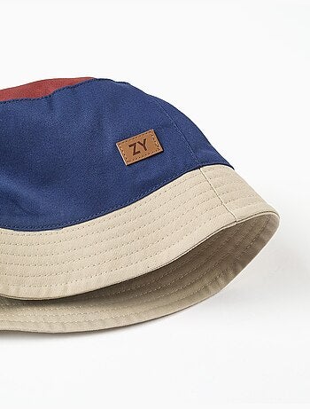 Gorro de sarga con bloque de colores