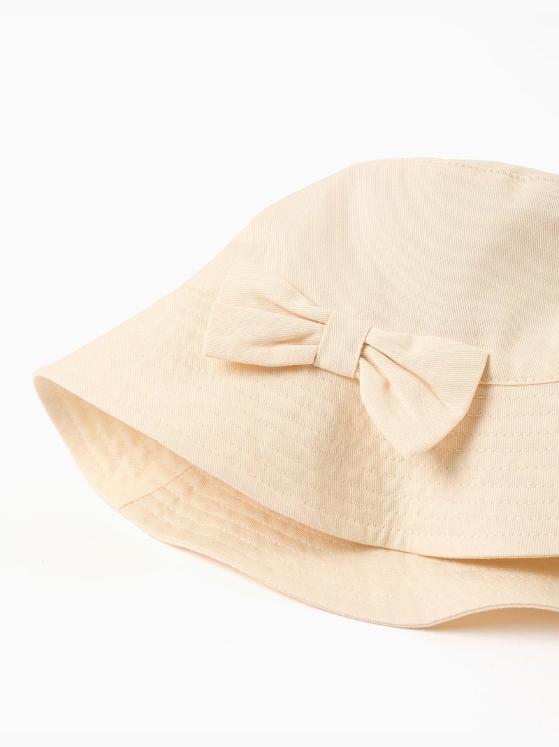 Gorro de sarga con lazo aplicado Blanco - Kiabi