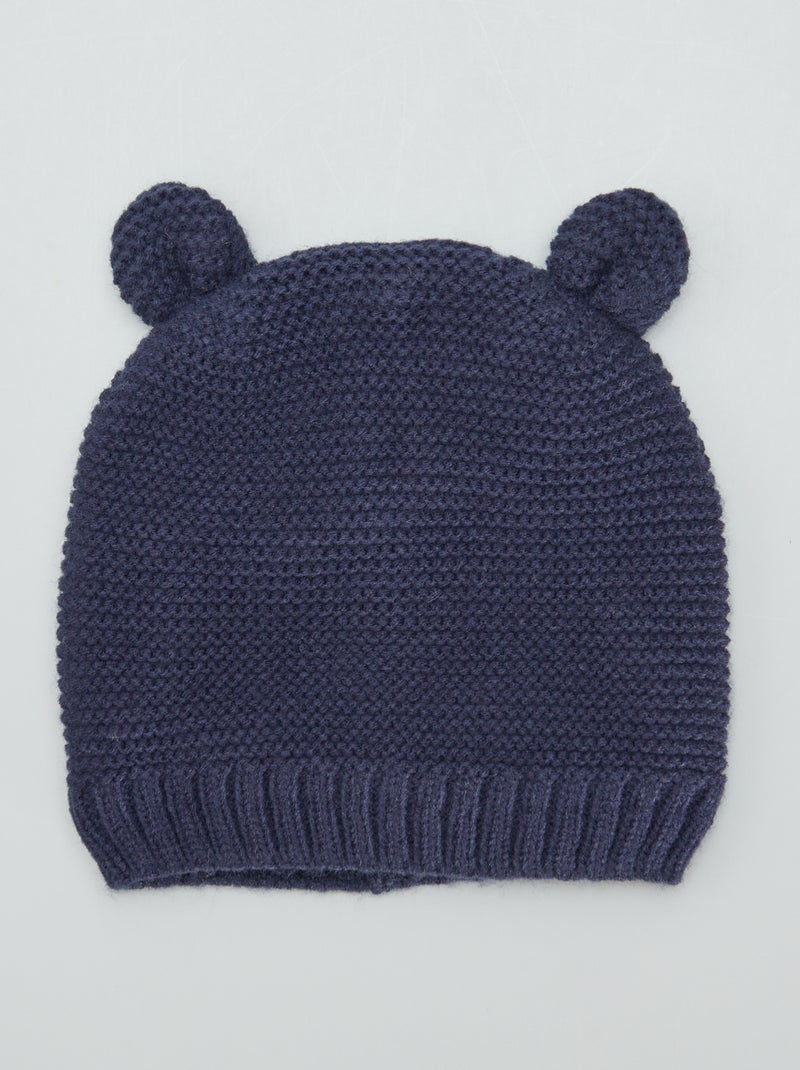Gorro de tejido polar con detalle de orejitas AZUL - Kiabi