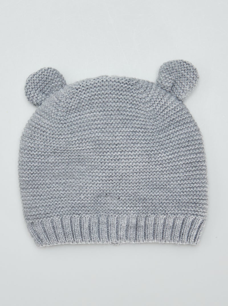 Gorro de tejido polar con detalle de orejitas GRIS - Kiabi