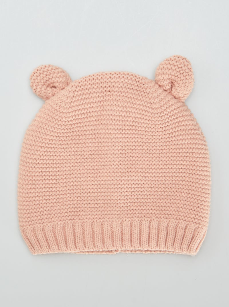 Gorro de tejido polar con detalle de orejitas ROSA - Kiabi