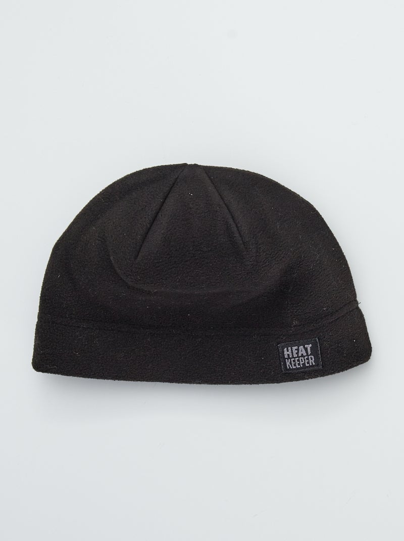 Gorro de tejido polar negro - Kiabi