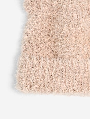 Gorro de tejido suave con forma de osito