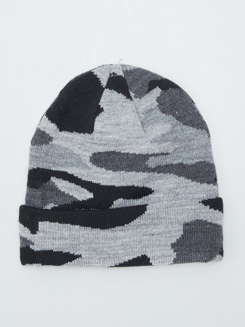 Gorro estampado camuflaje NEGRO - Kiabi
