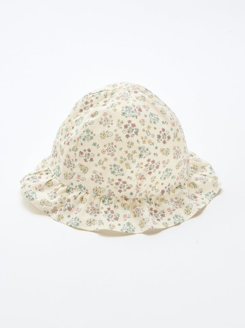 Gorro estampado de flores Blanco - Kiabi