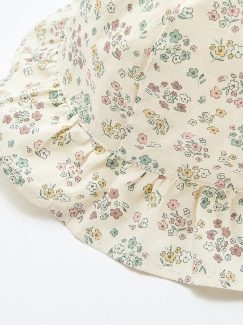 Gorro estampado de flores Blanco - Kiabi