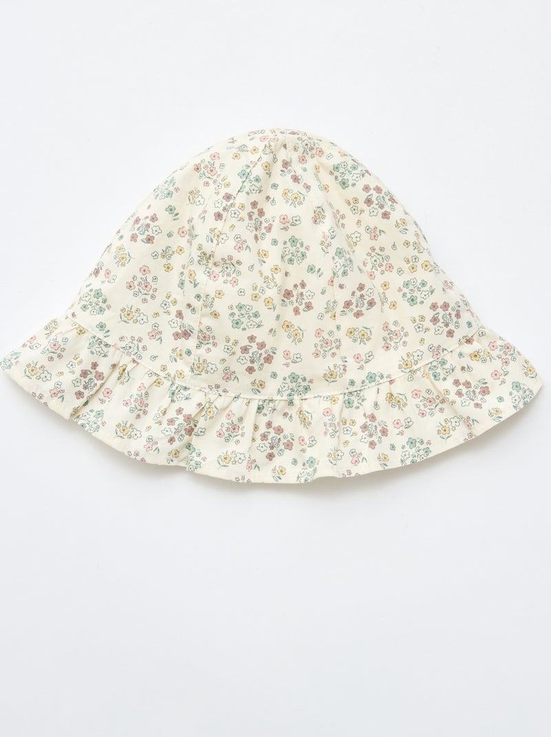 Gorro estampado de flores Blanco - Kiabi