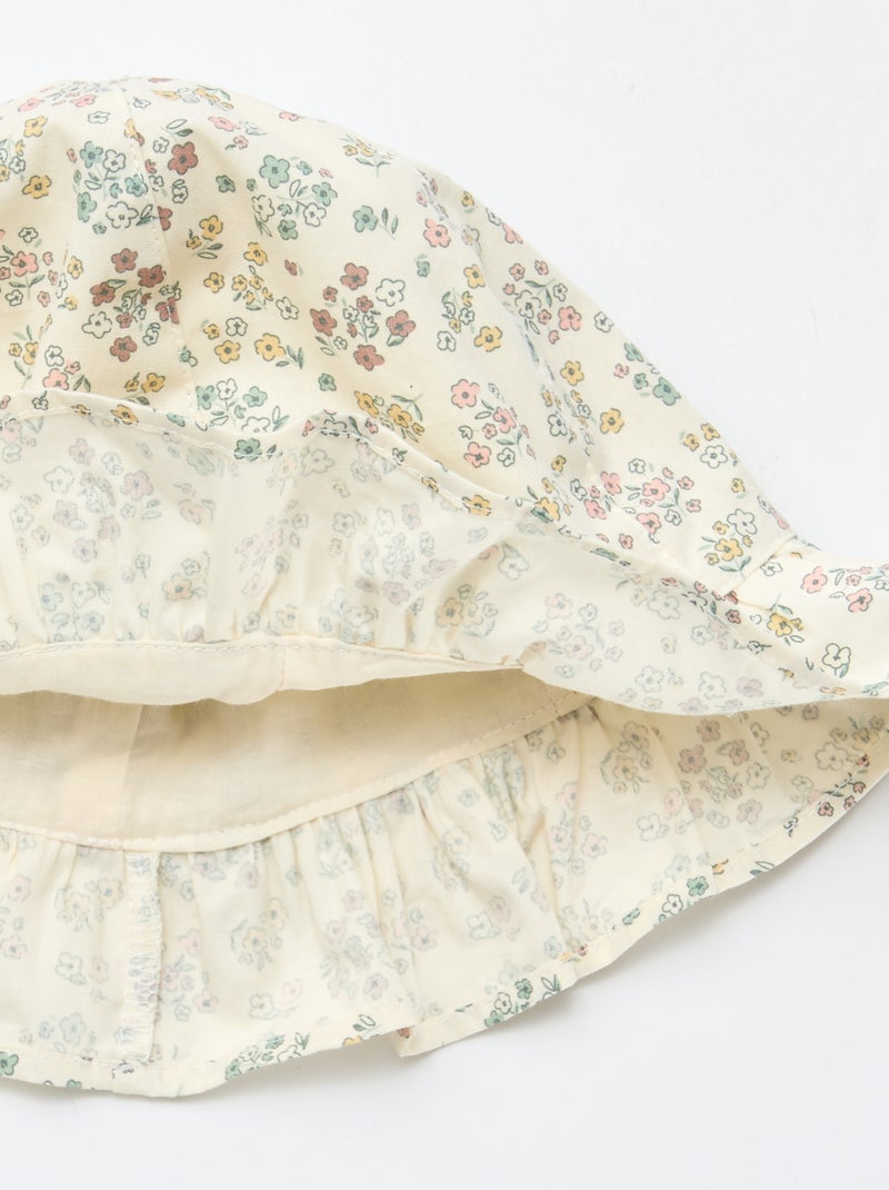 Gorro estampado de flores Blanco - Kiabi