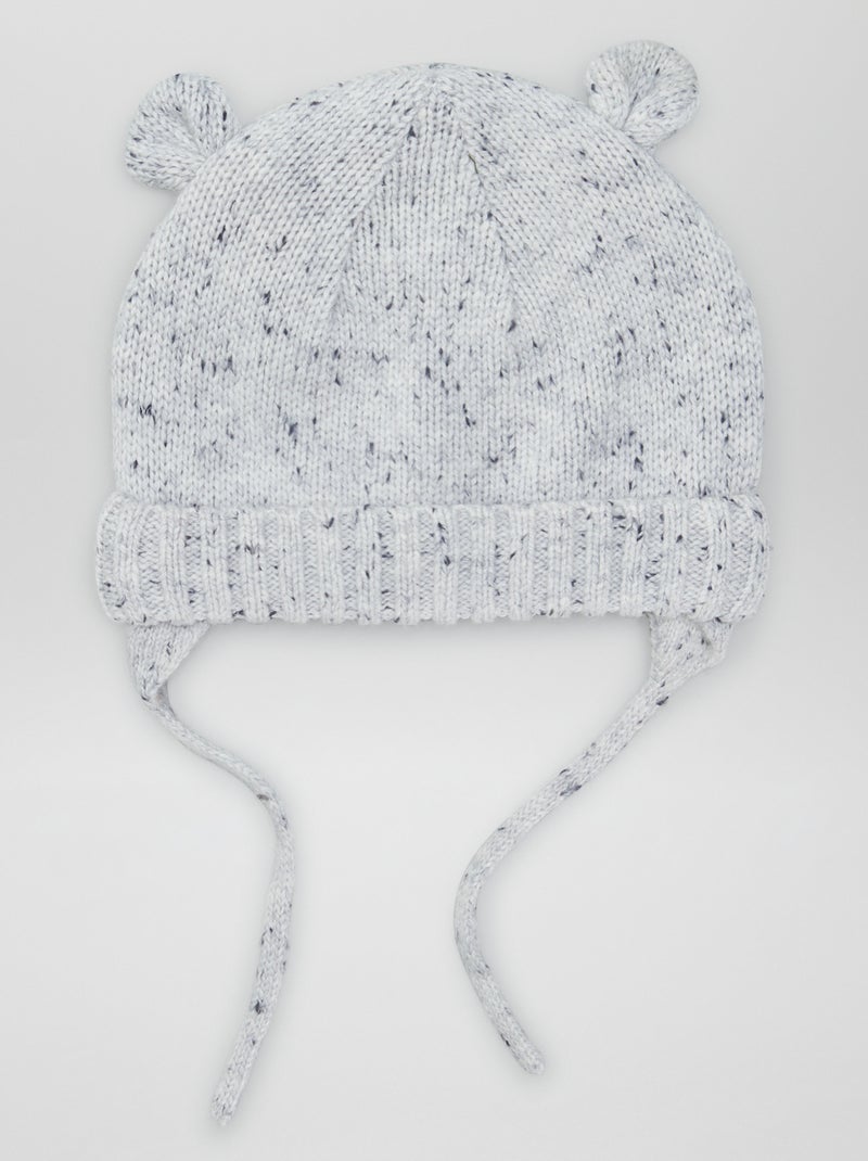 Gorro estilo peruano + orejitas GRIS - Kiabi