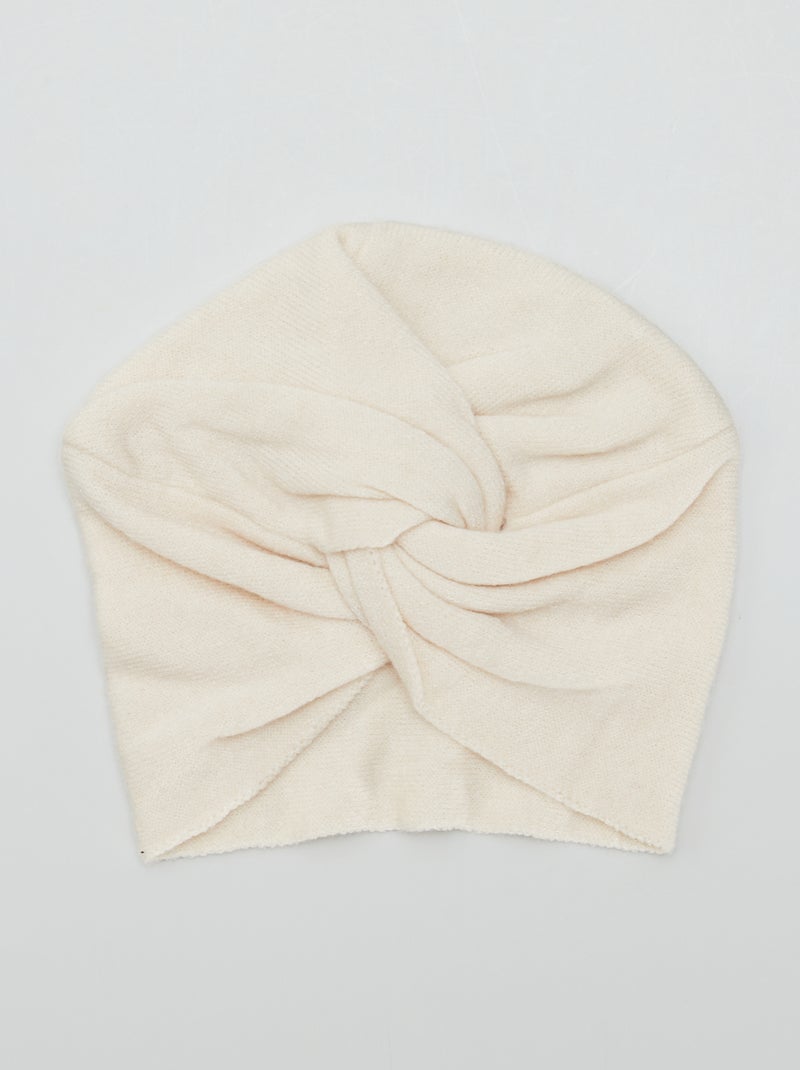 Gorro estilo turbante de punto BLANCO - Kiabi