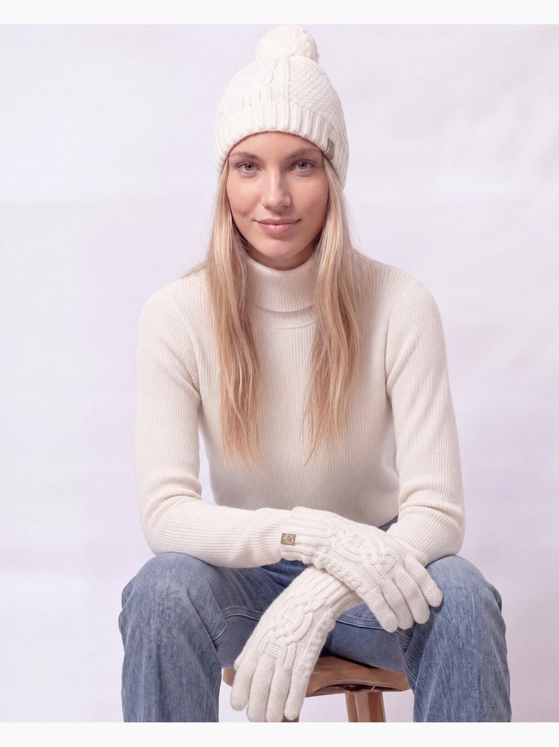 Gorro giros trabajados mujer Blanco - Kiabi