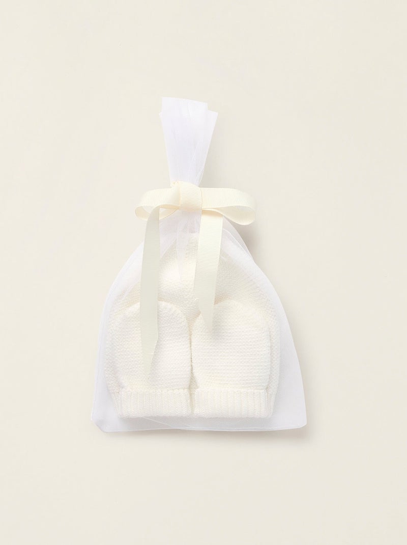 Gorro + guantes en punto Blanco - Kiabi