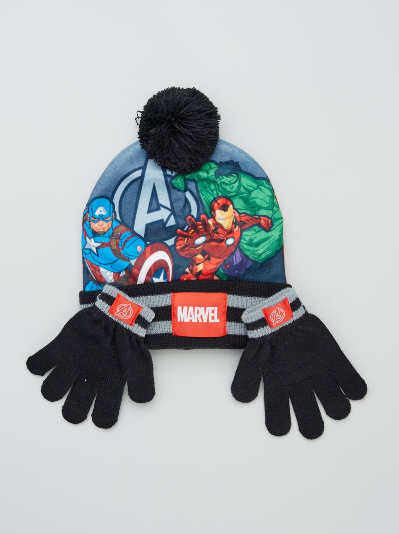 Gorro + guantes 'Los Vengadores' negro - Kiabi