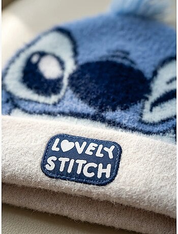 Gorro infantil de punto stitch disney rosa y azul