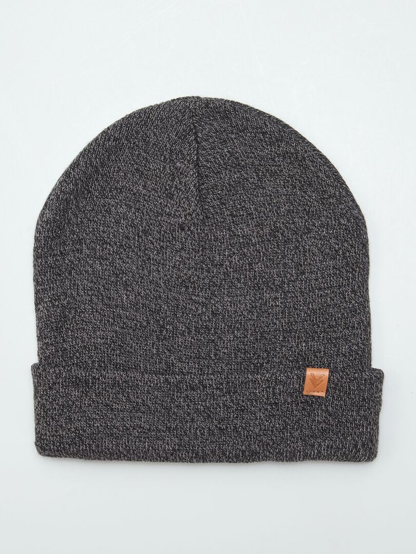 Gorro jaspeado corta con vuelta inferior GRIS - Kiabi