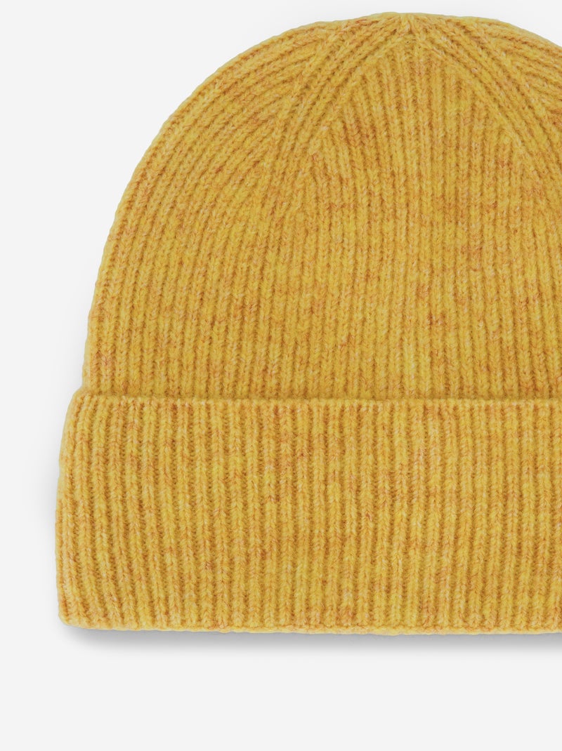 Gorro liso con vuelta Amarillo - Kiabi