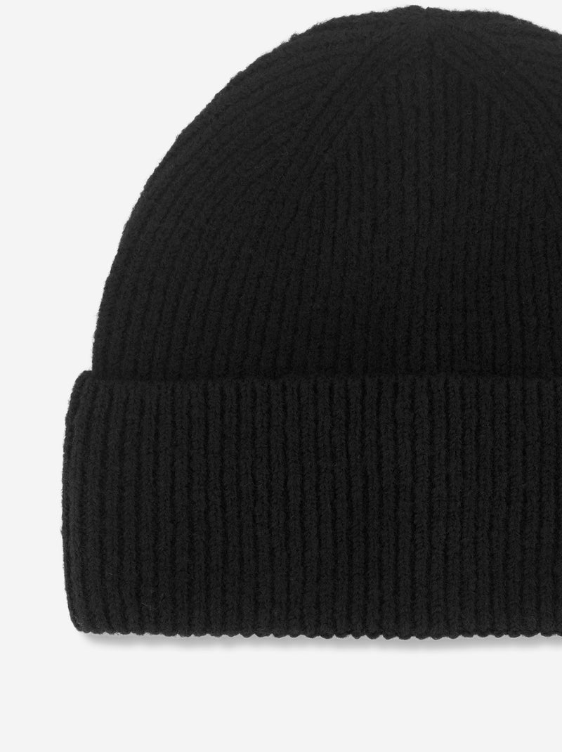 Gorro liso con vuelta Negro - Kiabi
