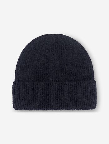Gorro liso de punto acanalado