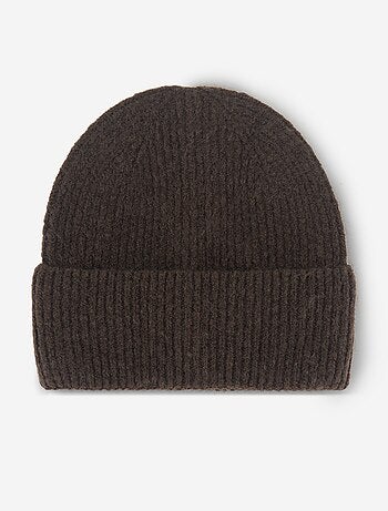 Gorro liso de punto acanalado
