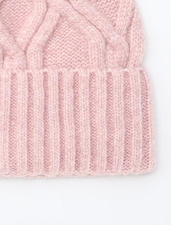 Gorro liso y acanalado con pompón