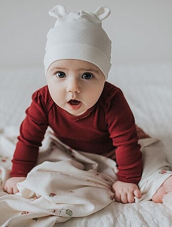 Gorro oso bebé de bambú "uni", confort y protección | SEVIRA KIDS