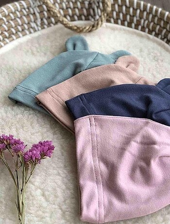 Gorro oso bebé de bambú "uni", confort y protección | SEVIRA KIDS
