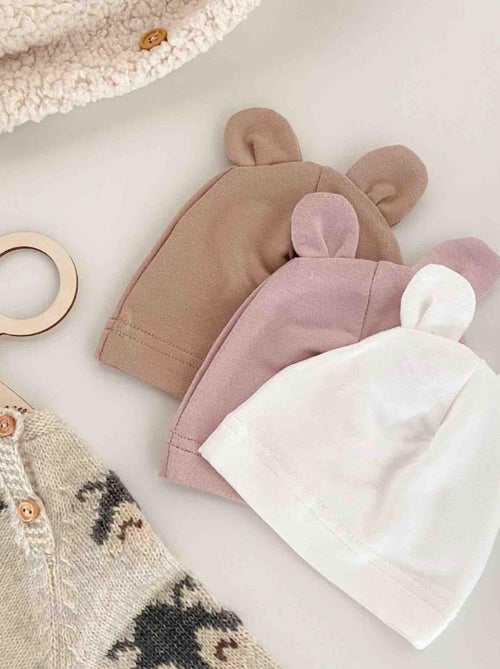 Gorro oso bebé de bambú "uni", confort y protección | SEVIRA KIDS - Kiabi
