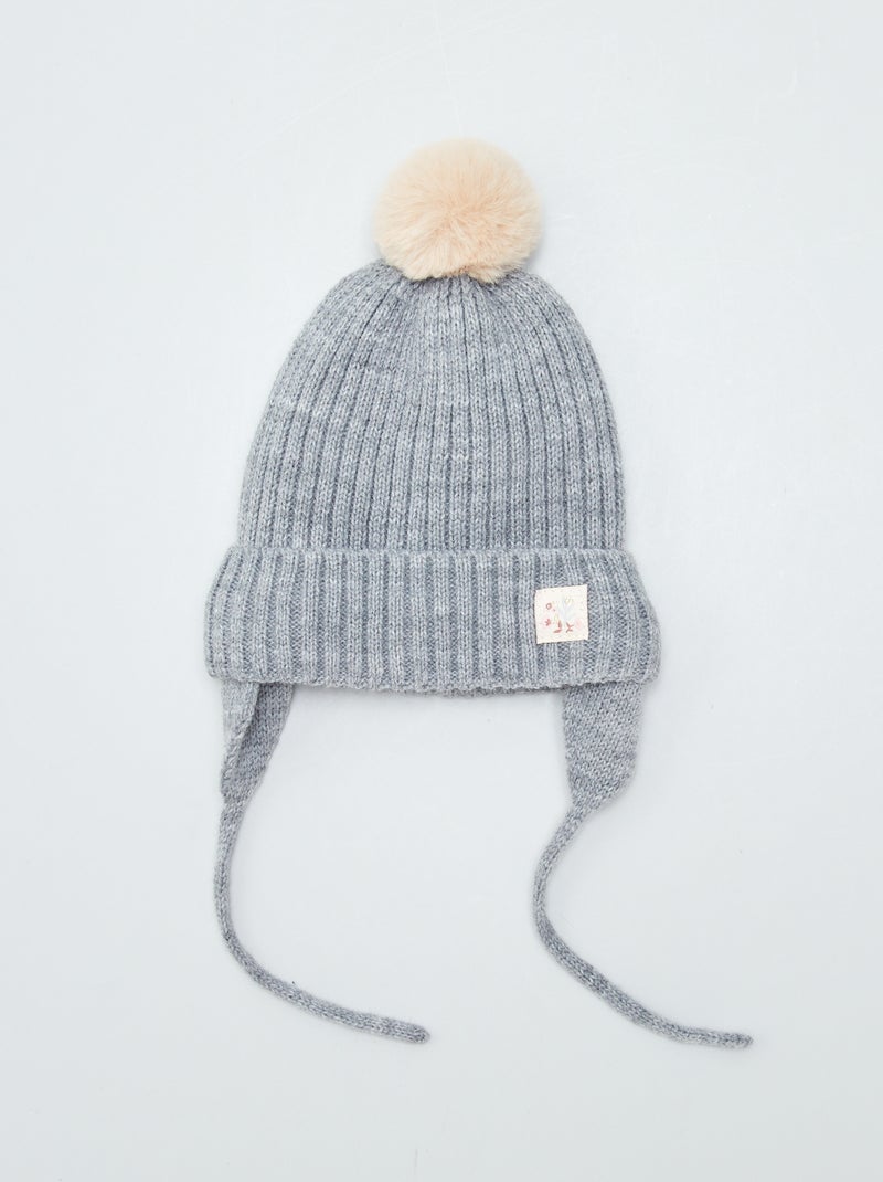 Gorro peruano con forro de borreguito GRIS - Kiabi