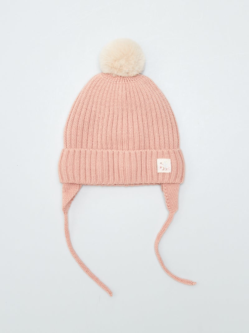 Gorro peruano con forro de borreguito ROSA - Kiabi