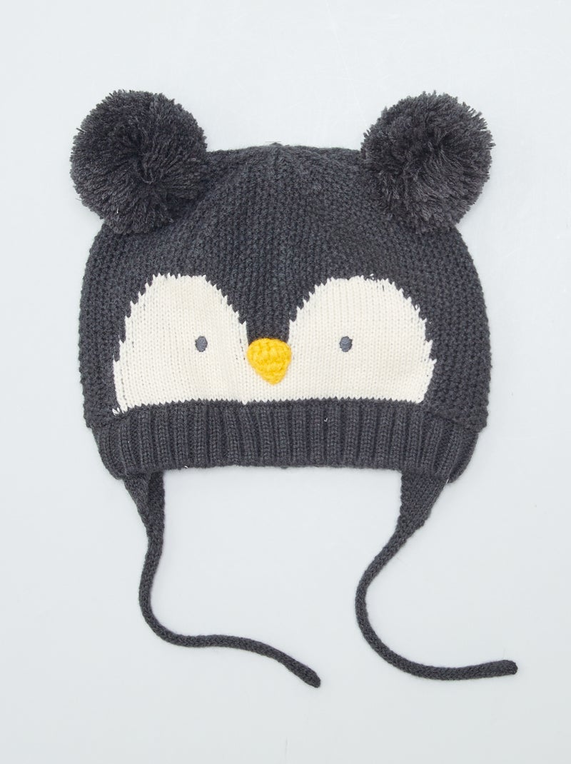 Gorro peruano de punto bobo NEGRO - Kiabi