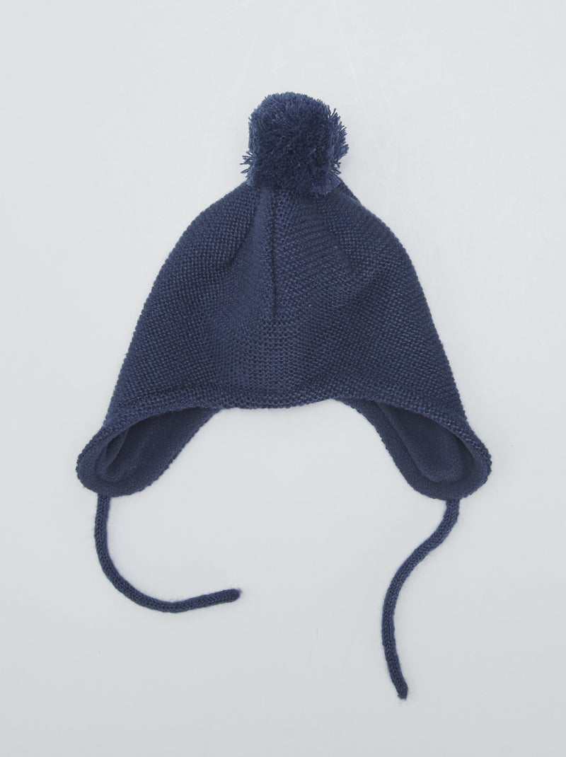 Gorro con capucha de punto negro