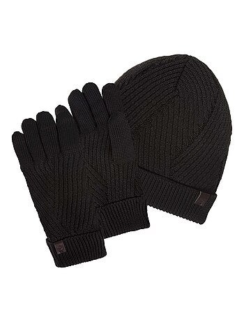 Gorro punto reciclado, cálido, forro polar reciclado hombre isotoner