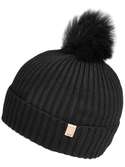 Gorro Punto reciclado, cálido, forro polar reciclado, pompón imitación mujer Isotoner - Kiabi