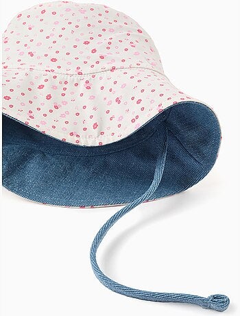 Gorro reversible de algodón con motivo floral