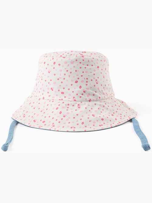 Gorro reversible de algodón con motivo floral - Kiabi