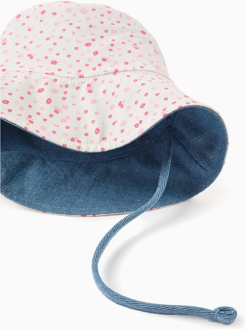 Gorro reversible de algodón con motivo floral - Kiabi