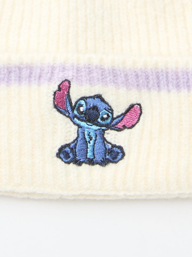 Gorro 'Stitch' con pompón Blanco - Kiabi