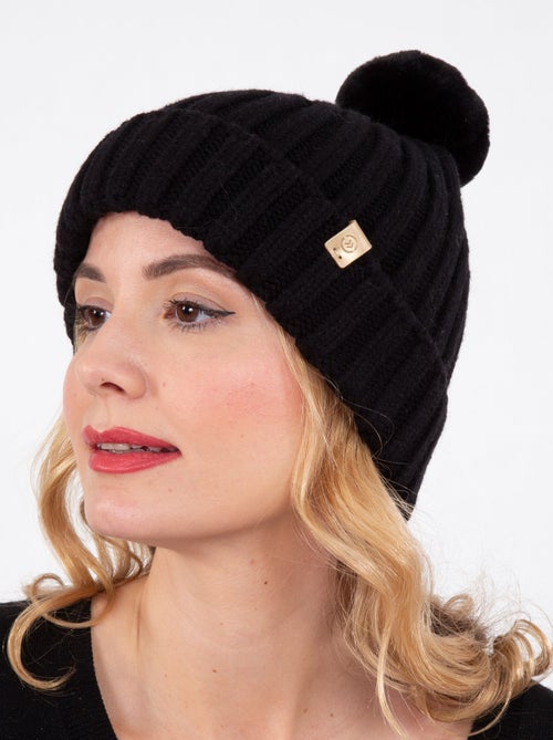 Gorro ultra suave, pompón de imitación de piel, talla única mujer Isotoner - Kiabi