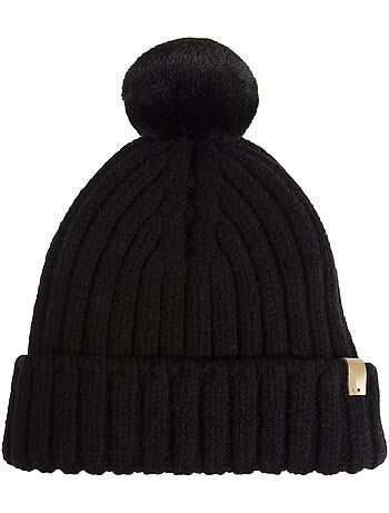 Gorro ultra suave, pompón de imitación de piel, talla única mujer