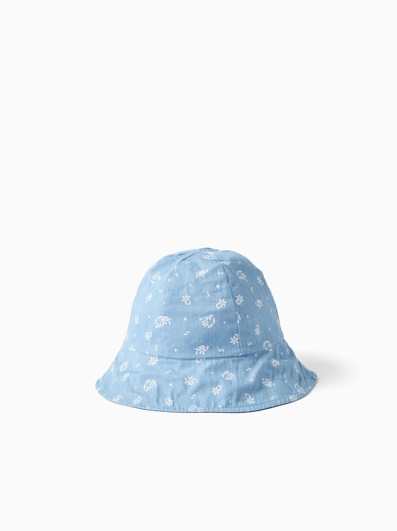 Gorro vaquero reversible con flores Azul claro - Kiabi