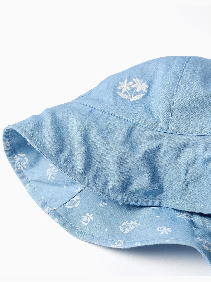 Gorro vaquero reversible con flores Azul claro - Kiabi