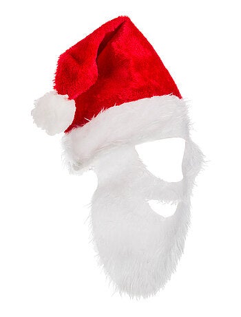 Gorro y barba falsa de Papá Noel