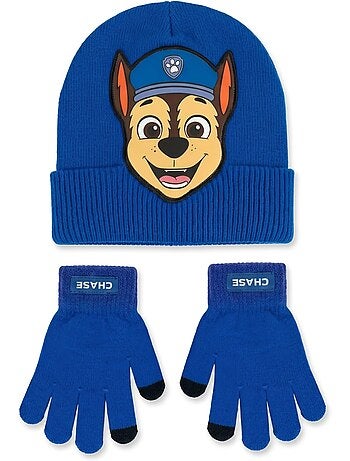 Gorro y guantes infantiles de acrílico pat' patrouille nickelodeon